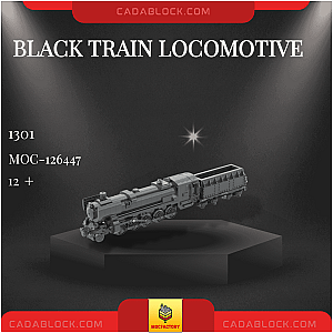 MOC Factory 126447 Black Train Locomotive Technician