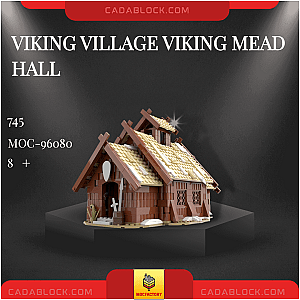 MOC Factory 96080 Viking Village Viking Mead Hall Modular Building
