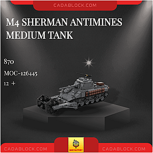 MOC Factory 126445 M4 Sherman Antimines Medium Tank Military