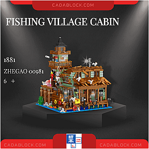 ZHEGAO 00981 Fishing Village Cabin Creator Expert