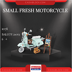 BALODY 21063 Small Fresh Motorcycle Creator Expert