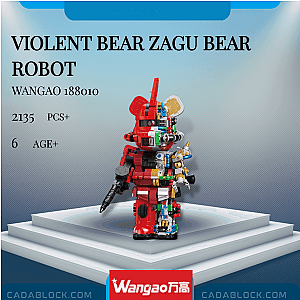 Wangao 188010 Violent Bear Zagu Bear Robot Creator Expert