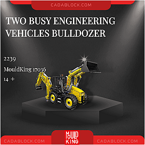 MOULD KING 17036 Two Busy Engineering Vehicles Bulldozer Technician