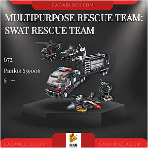 PANLOSBRICK 659006 Multipurpose Rescue Team: SWAT Rescue Team Technician