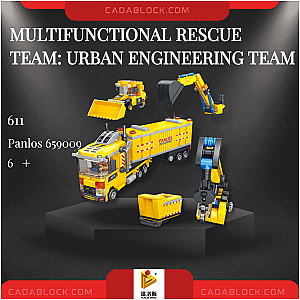 PANLOSBRICK 659009 Multifunctional Rescue Team: Urban Engineering Team Technician