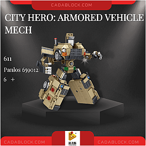 PANLOSBRICK 659012 City Hero: Armored Vehicle Mech Creator Expert