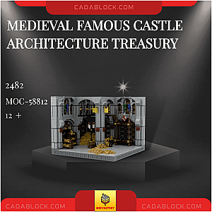 MOC Factory 58812 Medieval Famous Castle Architecture Treasury Modular Building