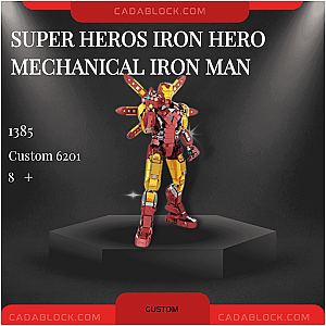 Custom 6201 Super Heros Iron Hero Mechanical Iron Man Movies and Games