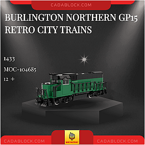 MOC Factory 104685 Burlington Northern GP15 Retro City Trains Technician