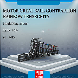 MOULD KING 26006 Motor Great Ball Contraption Rainbow Tensegrity Technician