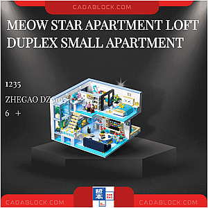 ZHEGAO DZ6105 Meow Star Apartment Loft Duplex Small Apartment Creator Expert