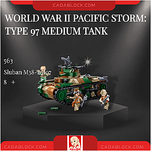 Sluban M38-B1107 World War II Pacific Storm: Type 97 Medium Tank Military