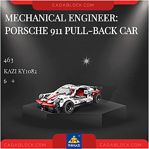 KAZI / GBL / BOZHI KY1082 Mechanical Engineer: Porsche 911 Pull-back Car Technician