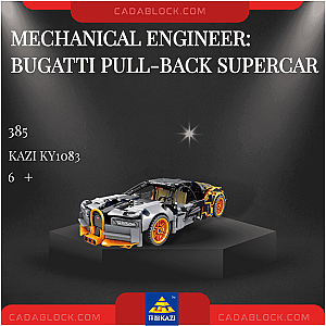 KAZI / GBL / BOZHI KY1083 Mechanical Engineer: Bugatti Pull-back Supercar Technician