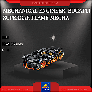 KAZI / GBL / BOZHI KY1090 Mechanical Engineer: Bugatti Supercar Flame Mecha Technician