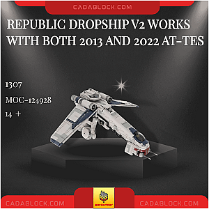 MOC Factory 124928 Republic Dropship V2 Works with both 2013 and 2022 AT-TEs Star Wars