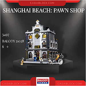 BALODY 21028 Shanghai Beach: Pawn Shop Modular Building