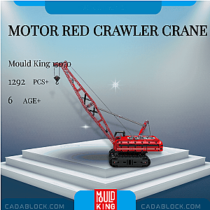 MOULD KING 15070 Motor Red Crawler Crane Technician