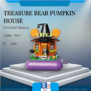 ZHEGAO 663013 Treasure Bear Pumpkin House Creator Expert