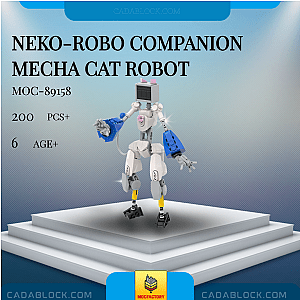 MOC Factory 89158 Neko-Robo Companion Mecha Cat Robot Creator Expert