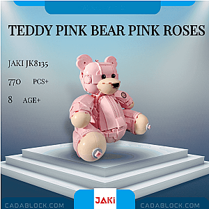 JAKI JK8135 Teddy Pink Bear Pink Roses Creator Expert