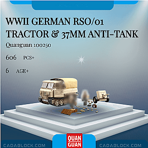 QUANGUAN 100250 WWII German RSO/01 Tractor &amp; 37mm Anti-Tank Military