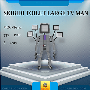 MOC Factory 89312 Skibidi Toilet Large TV Man Movies and Games