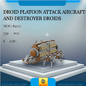 MOC Factory 89323 Droid Platoon Attack Aircraft and Destroyer Droids Star Wars