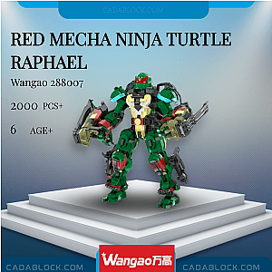 Wangao 288007 Red Mecha Ninja Turtle Raphael Movies and Games