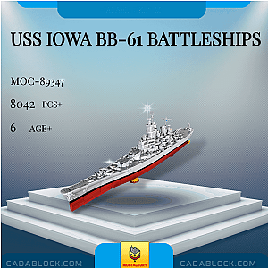 MOC Factory 89347 USS Iowa BB-61 Battleships Military