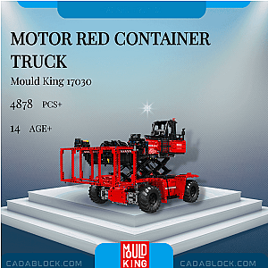 MOULD KING 17030 Motor Red Container Truck Technician