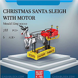 MOULD KING 10010 Christmas Santa Sleigh With Motor Creator Expert