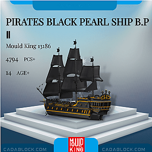 MOULD KING 13186 Pirates Black Pearl Ship B.P Ⅱ Creator Expert