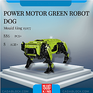 MOULD KING 15077 Power Motor Green Robot Dog Creator Expert