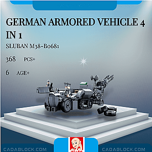 Sluban M38-B0681 German Armored Vehicle 4 in 1 Military