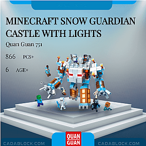 QUANGUAN 751 Minecraft Snow Guardian Castle with Lights Creator Expert