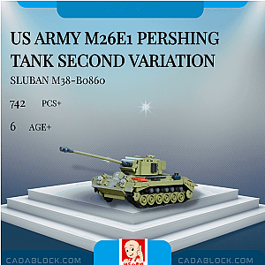 Sluban M38-B0860 US Army M26E1 Pershing Tank Second Variation Military