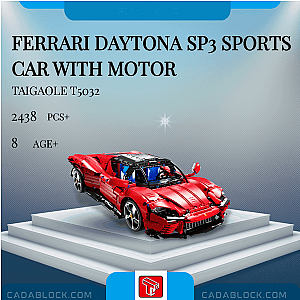 TaiGaoLe T5032 Ferrari Daytona SP3 Sports Car With Motor Technician