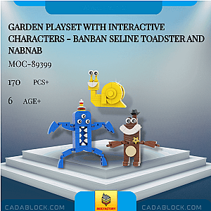 MOC Factory 89399 Garden Playset with Interactive Characters - Banban Seline Toadster and Nabnab Movies and Games