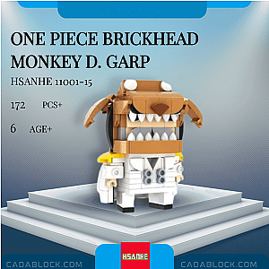 HSANHE 11001-15 One Piece Brickhead Monkey D. Garp Movies and Games