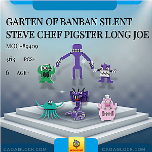MOC Factory 89409 Garten of Banban Silent Steve Chef Pigster Long Joe Movies and Games