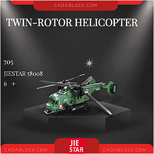 JIESTAR 58008 Twin-Rotor Helicopter Military