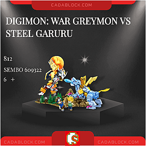 SEMBO 609322 Digimon: War Greymon vs Steel Garuru Creator Expert