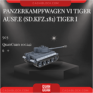 QUANGUAN 100242 Panzerkampfwagen VI Tiger Ausf.E (Sd.Kfz.181) Tiger I Military