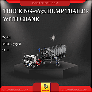 MOC Factory 93768 Truck NG-1632 Dump Trailer with Crane Technician