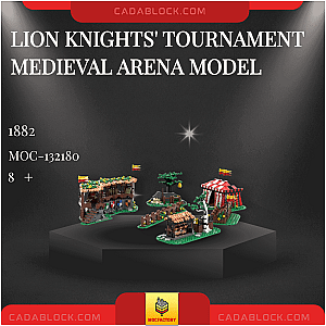 MOC Factory 132180 Lion Knights' Tournament Medieval Arena Model Creator Expert
