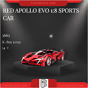 K-Box 10519 Red Apollo EVO 1:8 Sports Car Technician