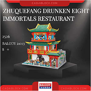 BALODY 21013 Zhuquefang Drunken Eight Immortals Restaurant Creator Expert