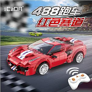 DoubleE/ CADA C51072 Ferrari 488 Red Track Sports Car Racing Cars