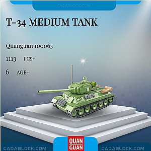 QUANGUAN 100063 T-34 Medium Tank Military